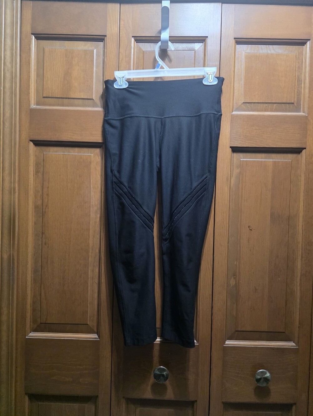 Avia Black Kids Leggings with Diagonal Seam Detail